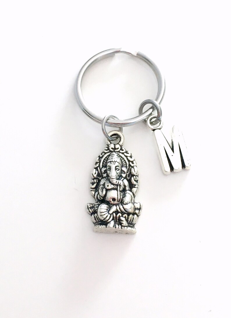 Ganesha KeyChain, Hindu God key chain, Good Luck Keyring, Gift for BFF, remover of obstacles present, Buddha Ganesh charm, Christmas friend image 4