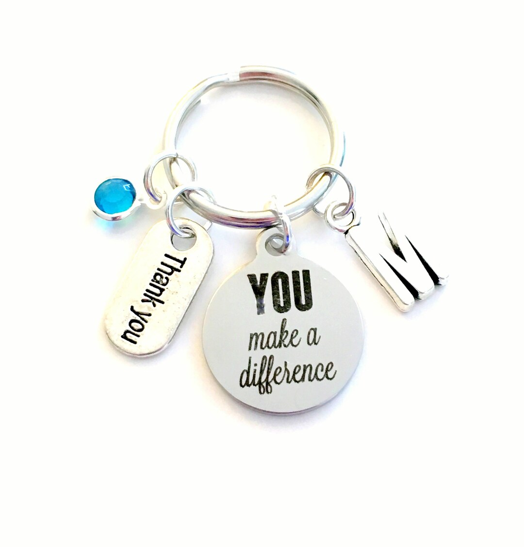 Gift for Volunteer Appreciation, You Make a Difference Keychain, Thank