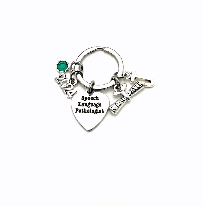 Graduation Gift for Speech Language Pathologist Keychain / 2024 Speech Therapy Key Chain / SLP Grad Present Keyring / Personalized Graduate image 8