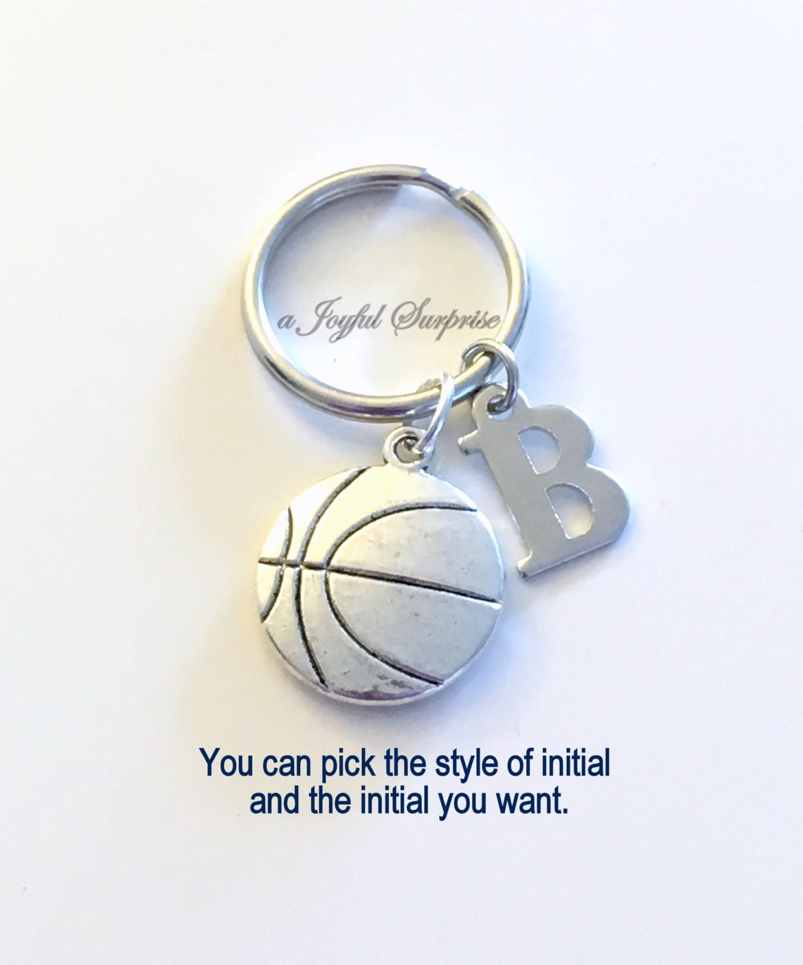 Basketball Keychain Basketball Player's Key Chain Silver Etsy