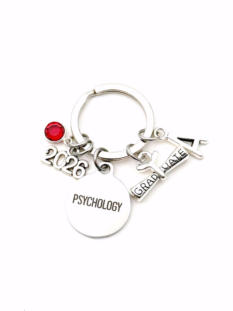 Psychology Keychain, 2026 Graduation Gift for Psychologist, Psych Major Key Chain Present image 1