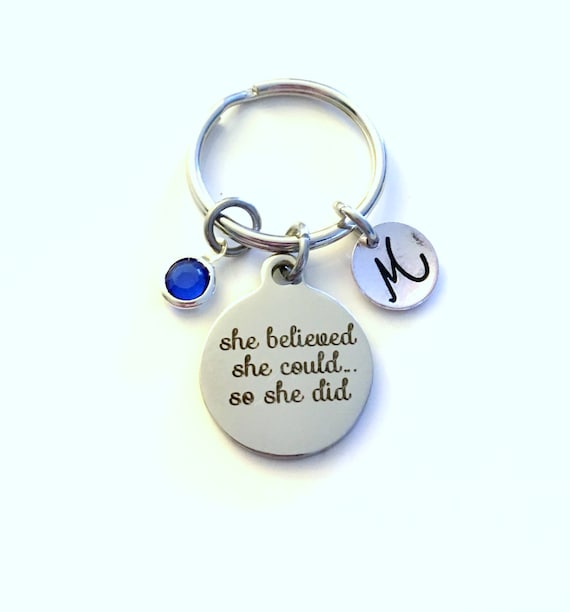 SO SHE DID KEYRING BAG CHARM STAR ACHIEVEMENT GIFT /& bag SHE BELIEVED SHE COULD