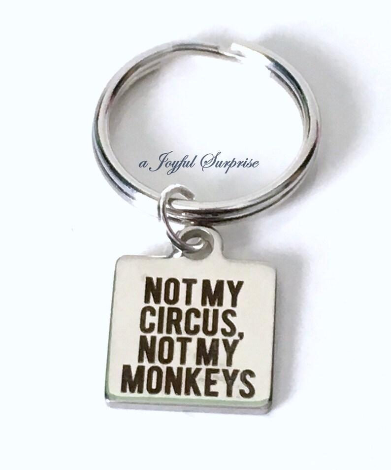 Funny Keychain Not My Circus Not My Monkeys Key Chain Etsy Canada