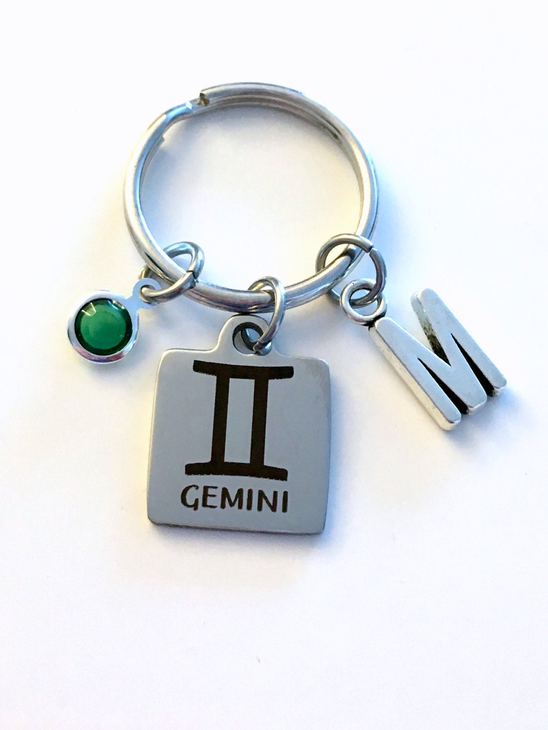 Gemini Keychain Zodiac Sign Key Chain Gift for Birthday Present