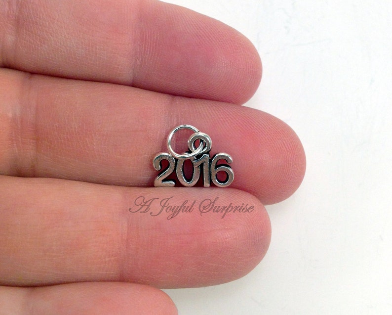 Add a Year charm, 2024 etc Date pendant antique Silver for Keychain Necklace graduation customized class of add on a 2023 2025 2026 2021 image 9