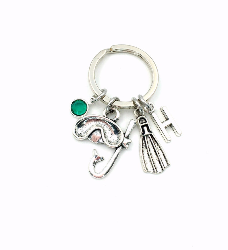 Scuba Diving Keychain Snorkeling Keyring Diver Key Chain Etsy