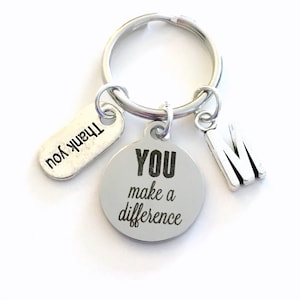 Llavero "Haces la diferencia", Regalos de agradecimiento para voluntarios, Regalo para maestra de guardería, Llavero de agradecimiento para trabajadora social, Gratitud