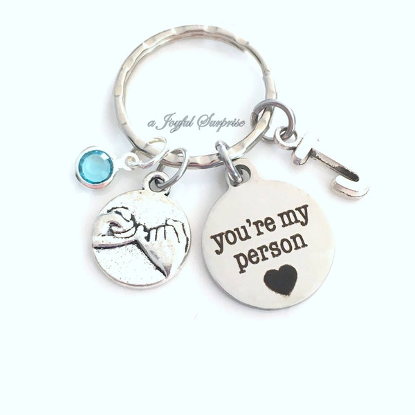 Pinky Swear Key Chain, Best Friend Promise KeyChain, Gift for BFF Keyring You're My Person Youre You Are Girlfriend Bridesmaid present her
