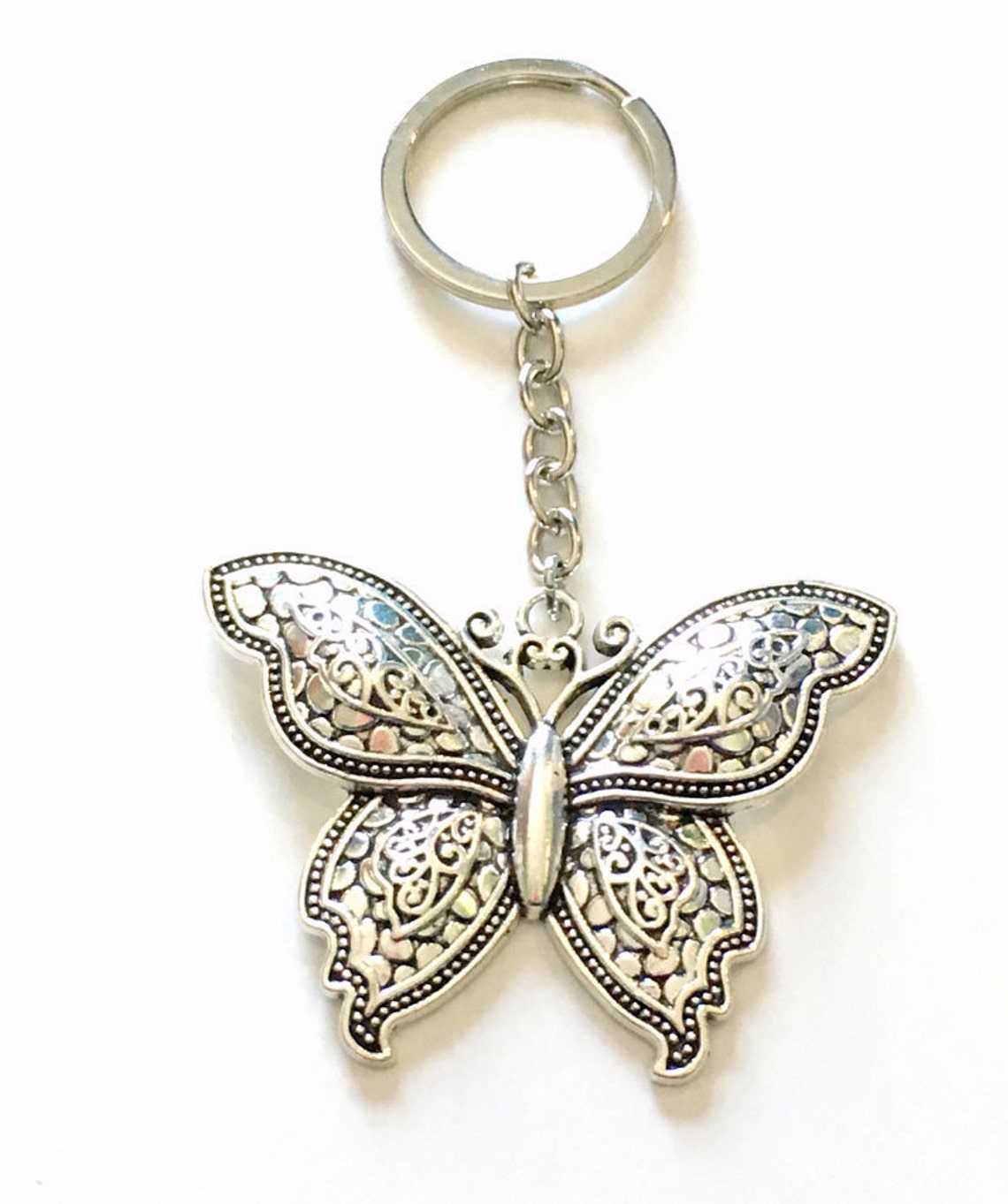 Butterfly KeyChain Large Butterfly Keyring Detailed Wings | Etsy
