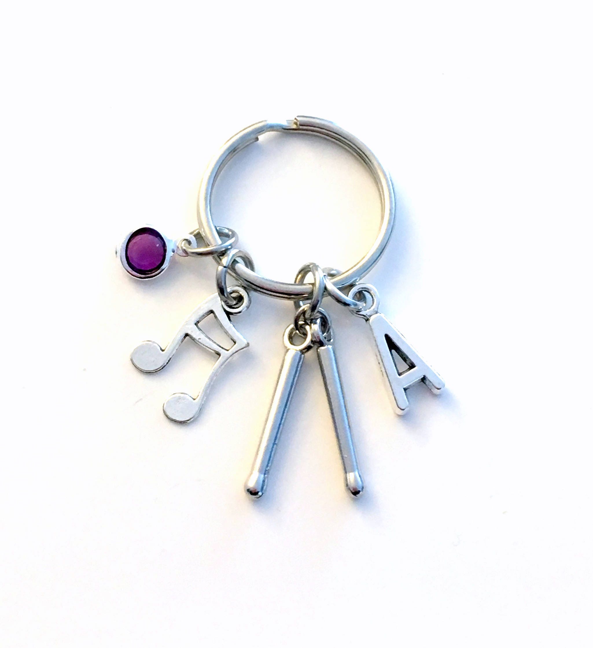 Female Drummer Stick Figure Key Chain Charm for the Rock and Roll Band  Member,music Lover or Christmas Ornament 