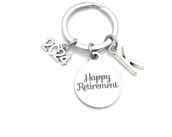 2024 Retirement Keychain for Men / Him or Her Happy Retiring Present / Coworker Key chain / Gift for Boss Keyring / Mom Dad Women