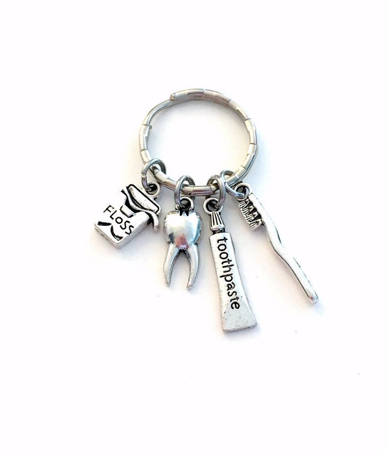 Dentist Keychain Personalized Dentist Keyring Silver Dental Etsy