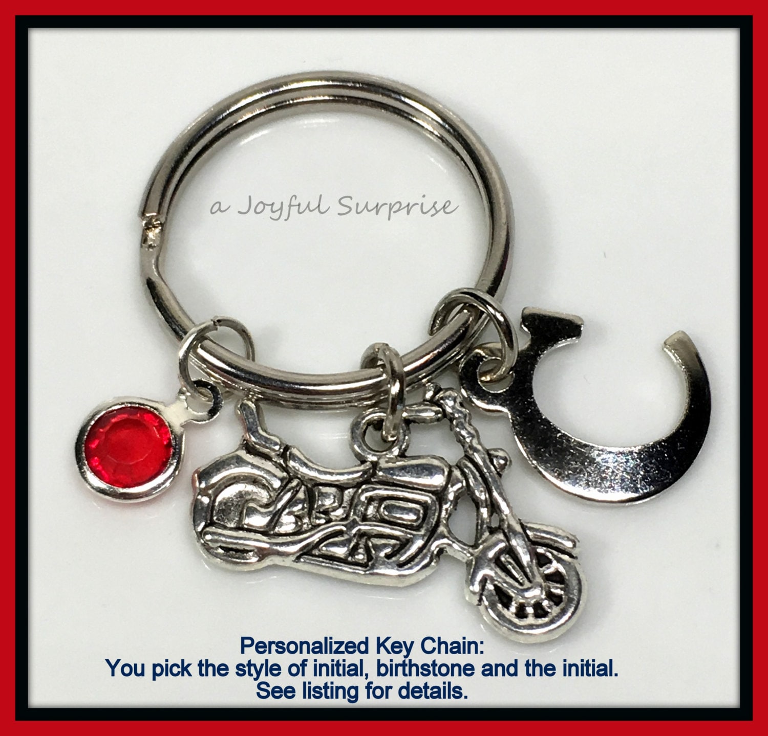 Personalized Motorcycle Keychain Biker Key chain Silver Auto Etsy