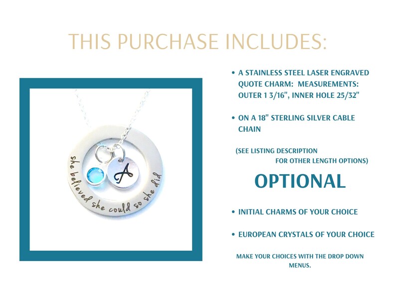 Gradation Gift for her, Teenage Girl Grad Present, Graduate Jewelry, She believed she could so she did Jewelry, Affirmation Circle, her teen image 2