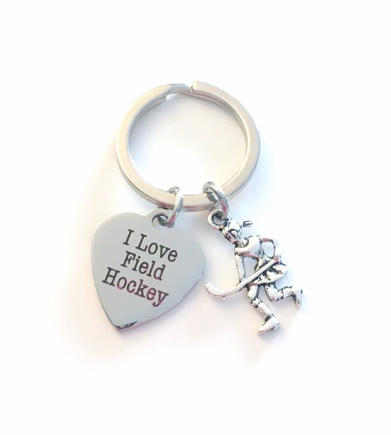 Field Hockey Keychain I love Field Hockey Key Chain Gift For Etsy
