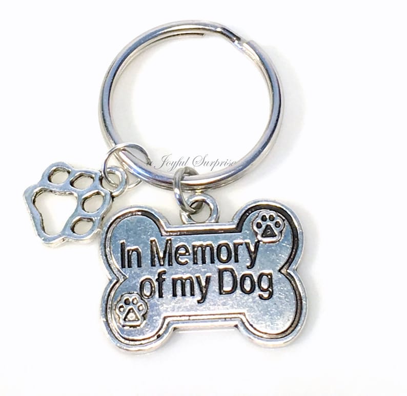Memorial Pet Jewelry Death of Animal Key chain Paw charm Loss of Dog Keychain Gift In memory of my dog letter Sympathy Present Keyring
