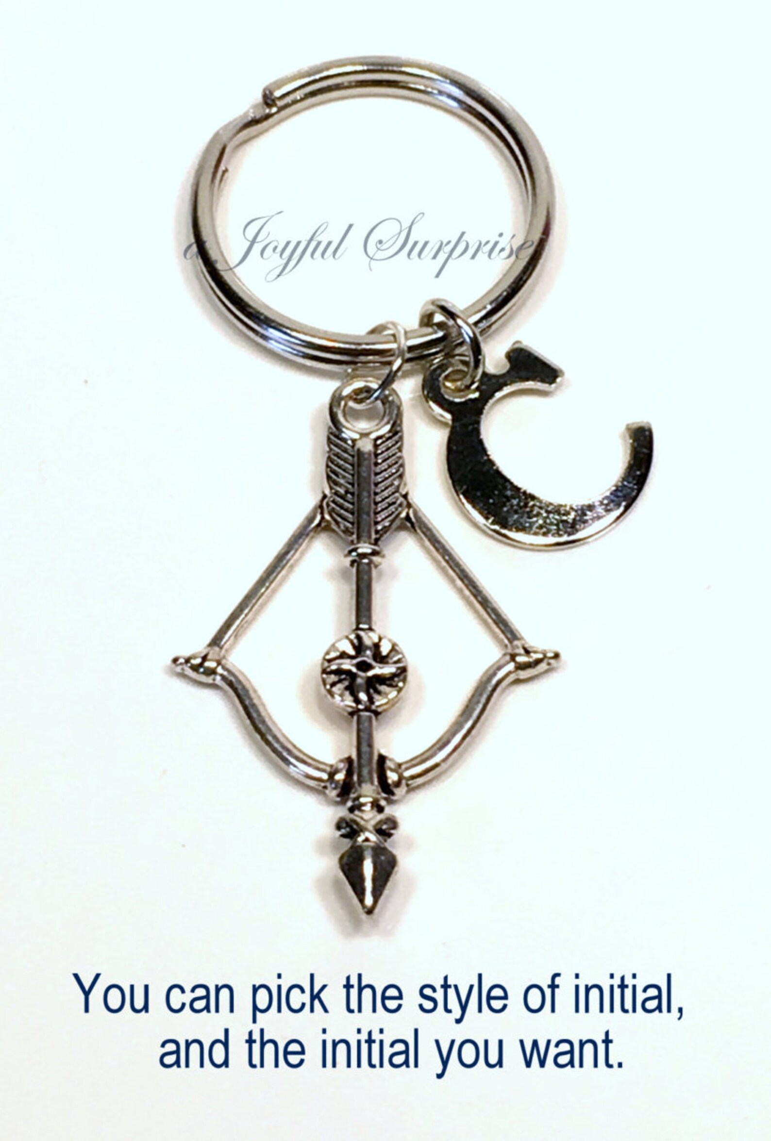Crossbow Keychain Bow and Arrow Key Chain Silver Bow Etsy