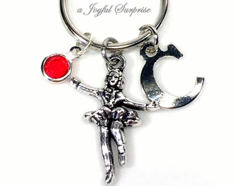 Irish Dancer Keychain, Step Dance Keyring, Highland Dancing Key chain, Silver Charm Teacher Gifts letter Personalized Custom Bag Zipper Pull