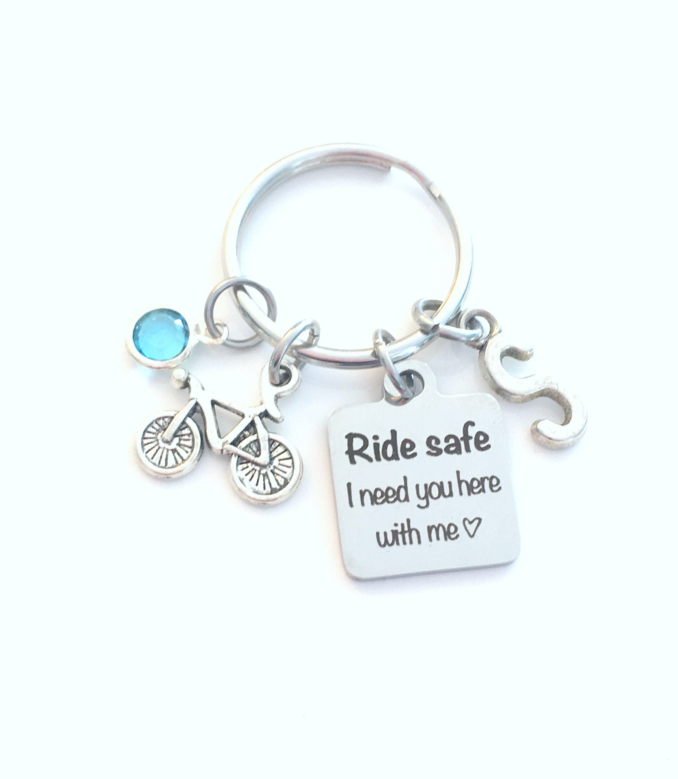 Ride Safe Keychain I Need You Here With Me I Love You Gifts for Women Birthday Anniversary 