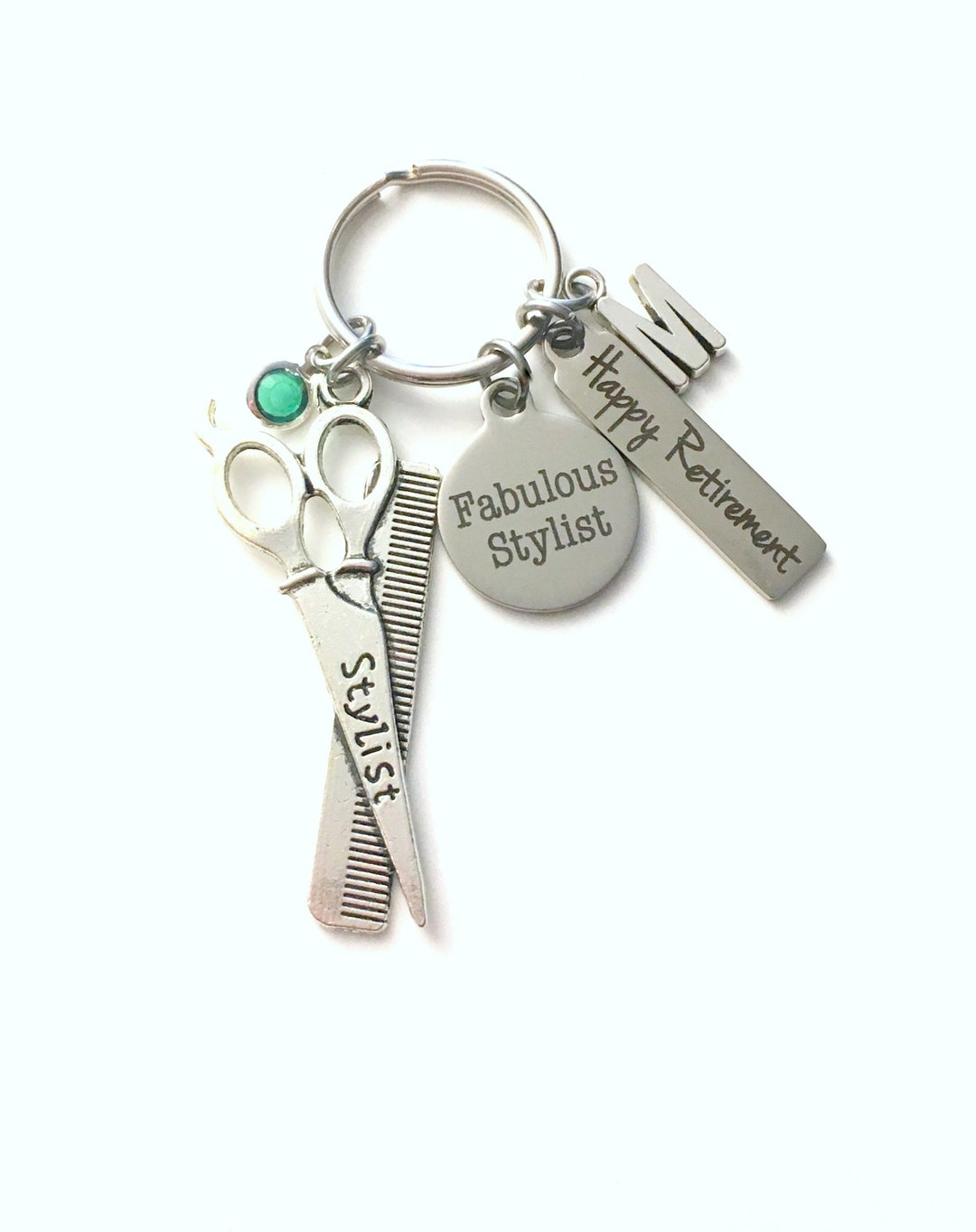 YaeYur Schlüsselanhänger Für Friseure – Danke-Geschenk, Weiß, Mit Samtbeutel
