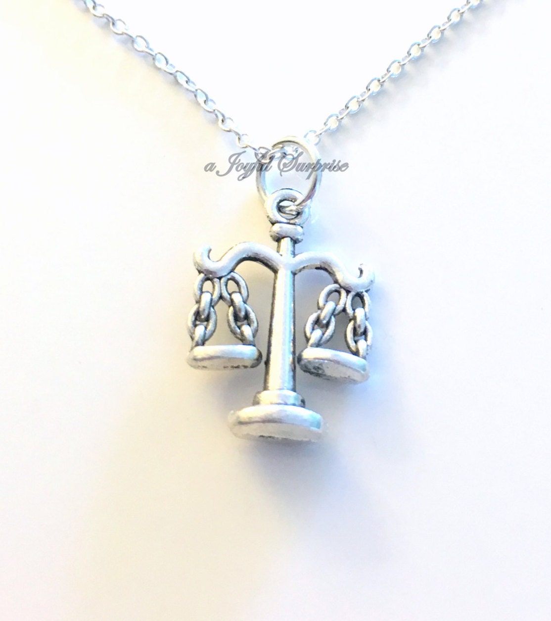 Libra Necklace Zodiac Jewelry Law Assistant Gift for Legal Secretary charm Personalize Custom Initial Birthstone birthday Christmas present
