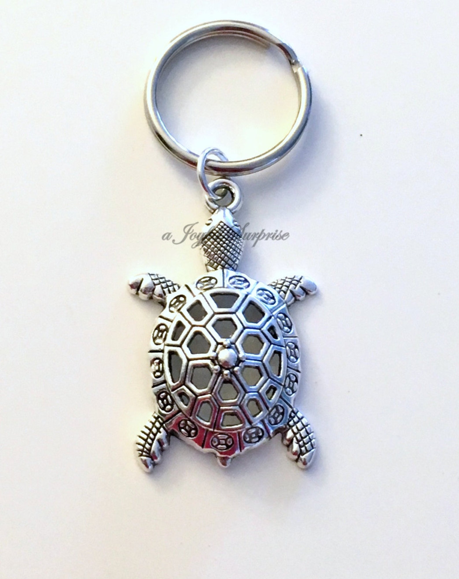 Turtle Key Chain Sea Turtle Keyring Tortoise Keychain Silver Etsy