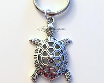 Turtle Key Chain Sea Turtle Keyring Tortoise Keychain Silver Jewelry Purse Charm Planner Animal Gift birthday present Christmas Mascot Large