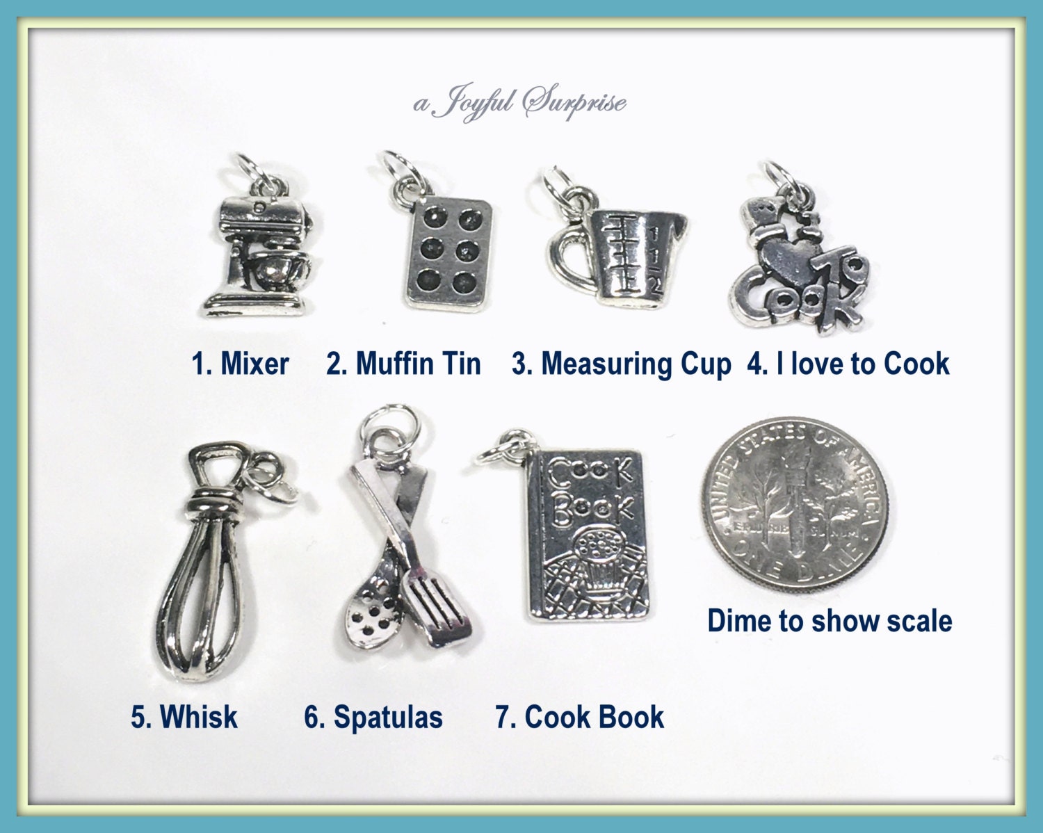 10 Piece Baking Themed Charm Assortment Tibetan Silver Metal