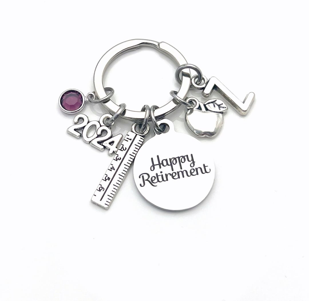 Teacher Retirement Gift Keychain / 2024 Secretary Present / Apple Ruler
