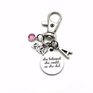 2024 Planner Charm Accessory, Journal Organizer Clip On, She believed she could so she did Lobster Clasp Key ring, Canadian Seller Shop image 1