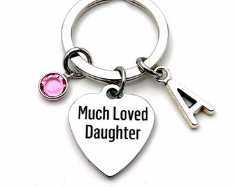 Daughter Gift Keychain, Much Loved Daughter Key Chain, Gift for Step Daughter, Birthday present, Daughter-in-law Gift, Bonus Keyring