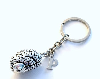 Human Brain KeyChain, Anatomical Brain Keyring, Neuroscience Key Chain, Gift for Neurologist Doctor Keyring Graduation initial man men woman