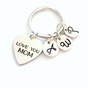 Regalo "Te amo mamá", llavero de regalo del Día de la Madre, llavero de niños a mamá, llavero con inicial para niños, varias letras, 2 3 4 5 6 7