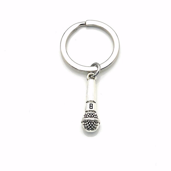 Wedding Singer's Gift, Performer's Keychain  Microphone Key chain, Singer Present, Comedy Club or Theater Keyring, Gift for speaker
