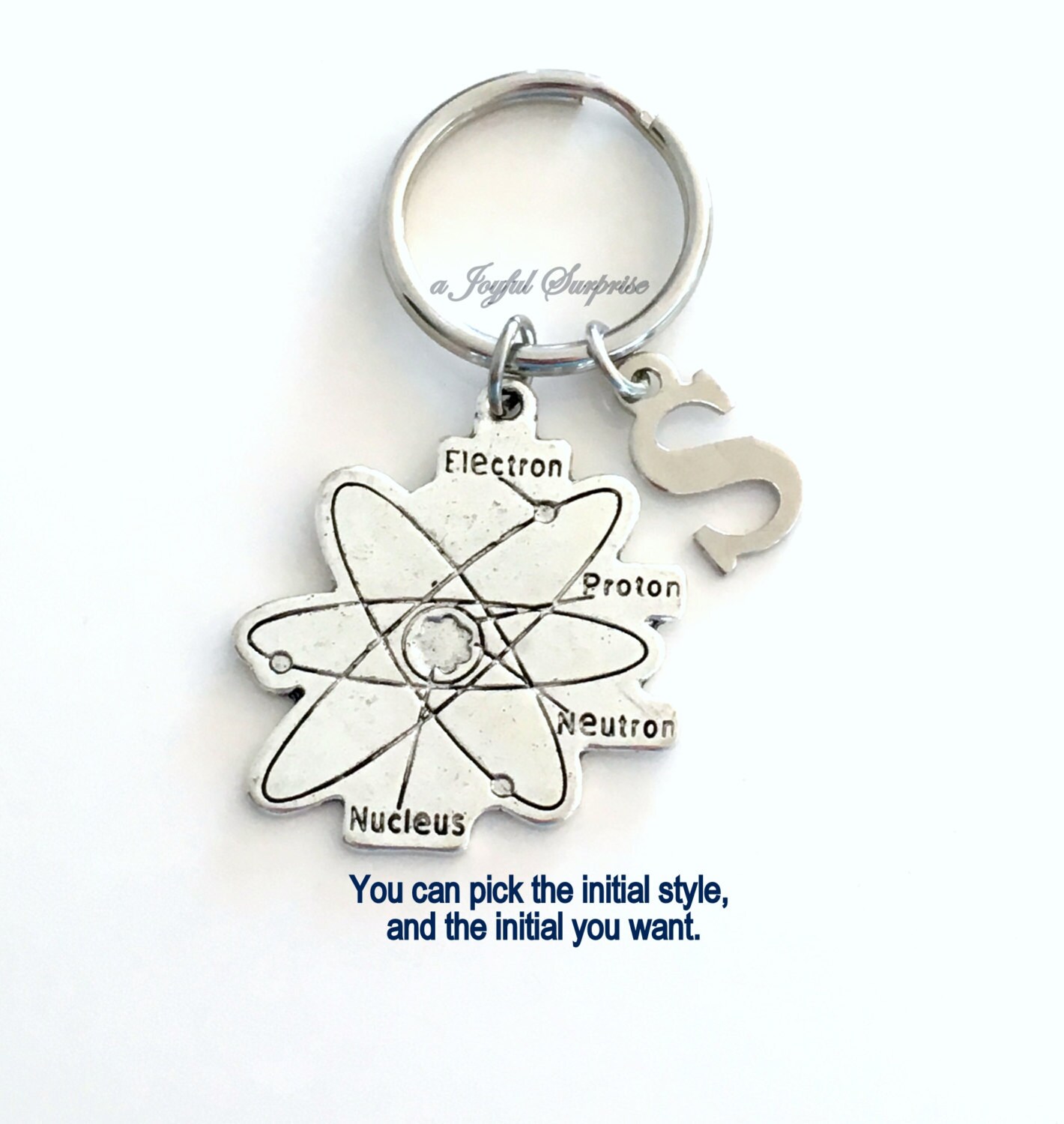Electron Keychain Science Gift Proton Keyring Nucleus Key Etsy