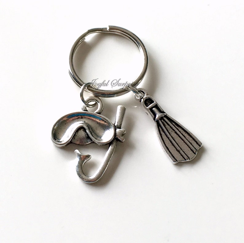 Scuba Diver's Key Chain, Snorkeling KeyChain Diver Keyring, Diving Instructor Gift birthday present Christmas Water Fin Charm Snorkel Mask image 6