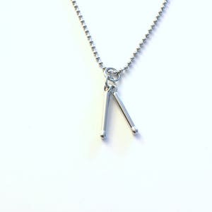 Drummer Gift, Drumstick Necklace, Drummers Jewelry, Gift for Teen Boy or Girl, Percussionist Drum Stick Present, her Teenage bead ball chain