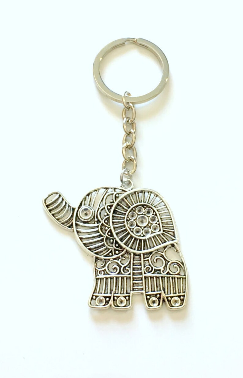 Elephant KeyChain Large Elephant Keyring Silhouette Gift for Etsy