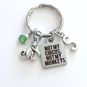 Presente para colega de trabalho ou chefe, Não é meu circo, não são meus macacos chaveiro, colega de trabalho engraçado, chaveiro personalizado, chaveiro carta de aposentadoria personalizada