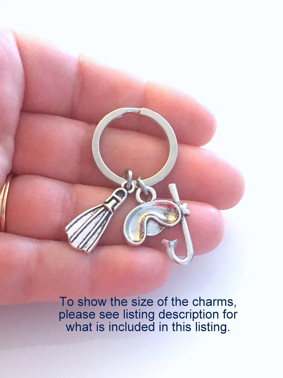 Scuba Diving Keychain Snorkeling Keyring Diver Key Chain Etsy