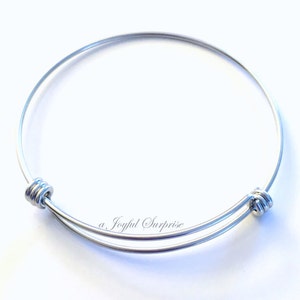 Stainless Steel Bangle Bracelet, 65mm 50mm Adult or Child Sizes Upgrade Purchase or Separate Non Tarnish , Add on nontarnish Adjustable 60 image 5
