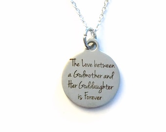 Gift for God Mother Jewelry, The Love between a Godmother and Goddaughter Necklace, Baptism Present Birthstone initial her from Daughter