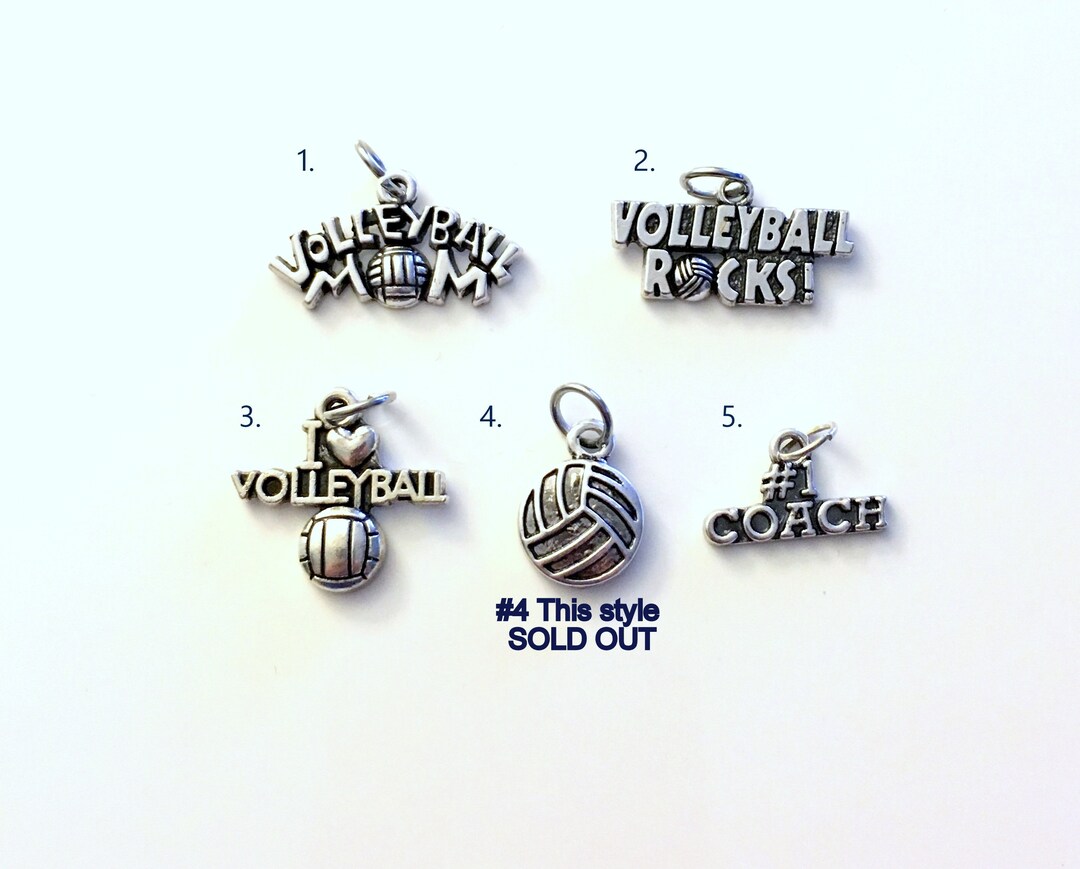 Volleyball Charm, Add on to Any of My Listings 1 Single Pendant, Silver