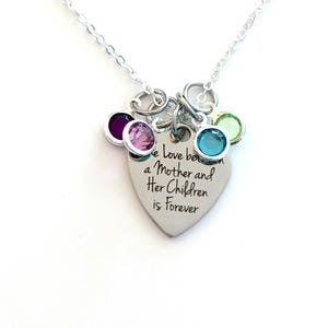 Mother's Day Gift, Mom Jewelry, Necklace for mom from Kids, with multiple birthstone, The love between a Mother and Her Children is Forever image 6