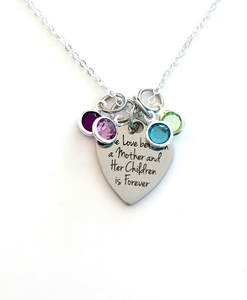 Mother's Day Gift, Mom Jewelry, Necklace for mom from Kids, with multiple birthstone, The love between a Mother and Her Children is Forever image 6