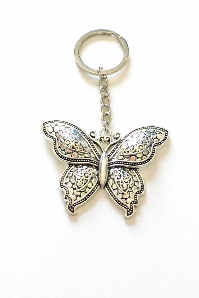 Butterfly Keychain Large Butterfly Keyring Detailed Wings Etsy