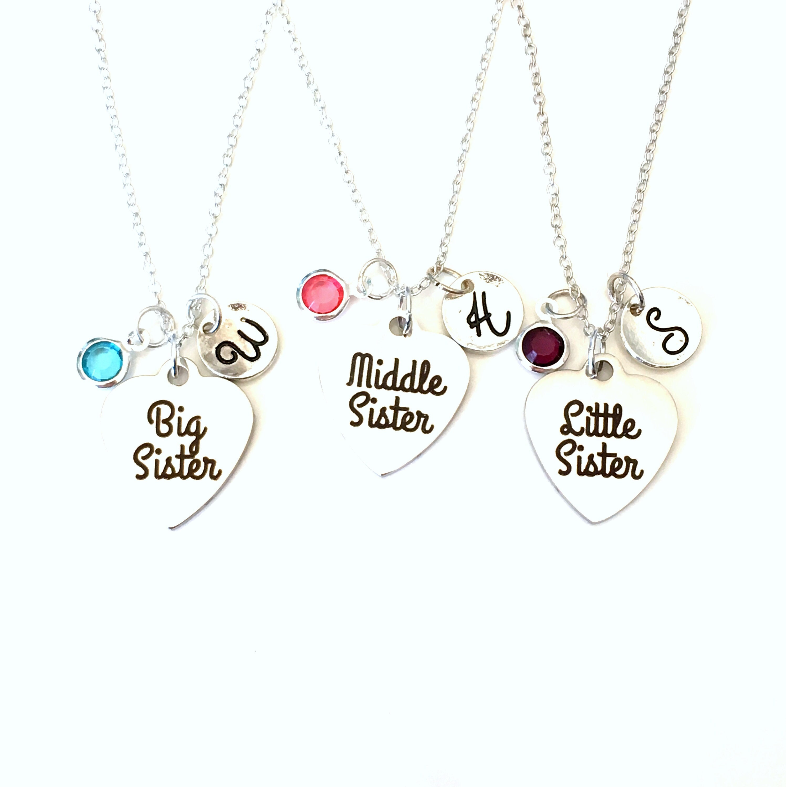 ZAHSY Collares De Hermana Pequeña Big Middle Para 3 Hermanas, Regalos De Cumpleaños Y Navidad, Collares A Juego Para Hermanas