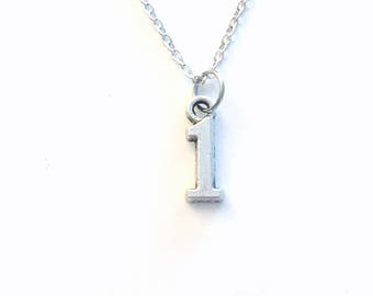 Custom Sports Jewelry, Gift for Athlete Jersey Necklace, Number Silver Charm Pendant, Hockey Baseball, 1 2 3 4 5 6 7 8 9 10 12 14 Teen Boy