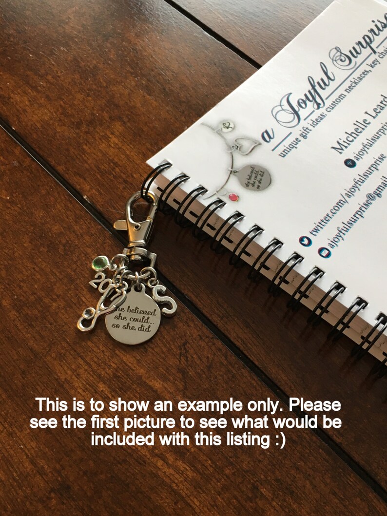 2024 Planner Charm Accessory, Journal Organizer Clip On, She believed she could so she did Lobster Clasp Key ring, Canadian Seller Shop image 4