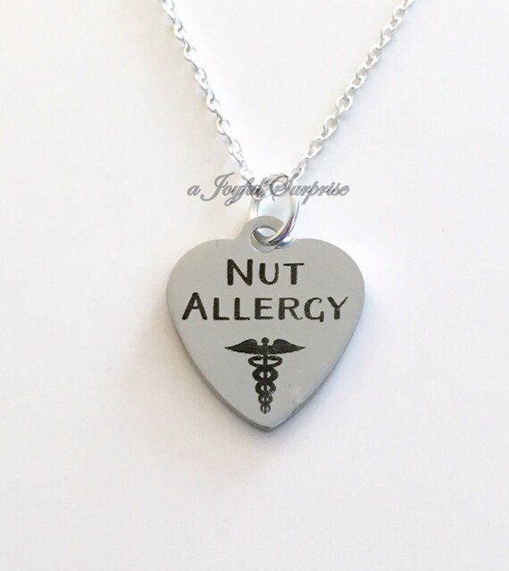 Nut Allergy Necklace Medical Alert Jewelry Gift for Peanut Reaction Warning Jewelry Tree Nut Anaphylactic Shock Charm Man Men Boy Girl Etsy